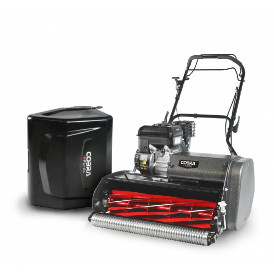 COBRA Fortis 25FTB - 25" fine turf cylinder lawnmower powered by a Briggs & Stratton engine.